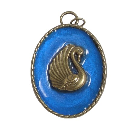 Médaillon CYGNE bleu